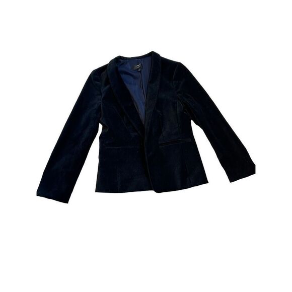 J. Crew 365 Velvet Shawl Lapel Open Front Blazer Jacket Black Women’s Size 6 - Picture 1 of 5